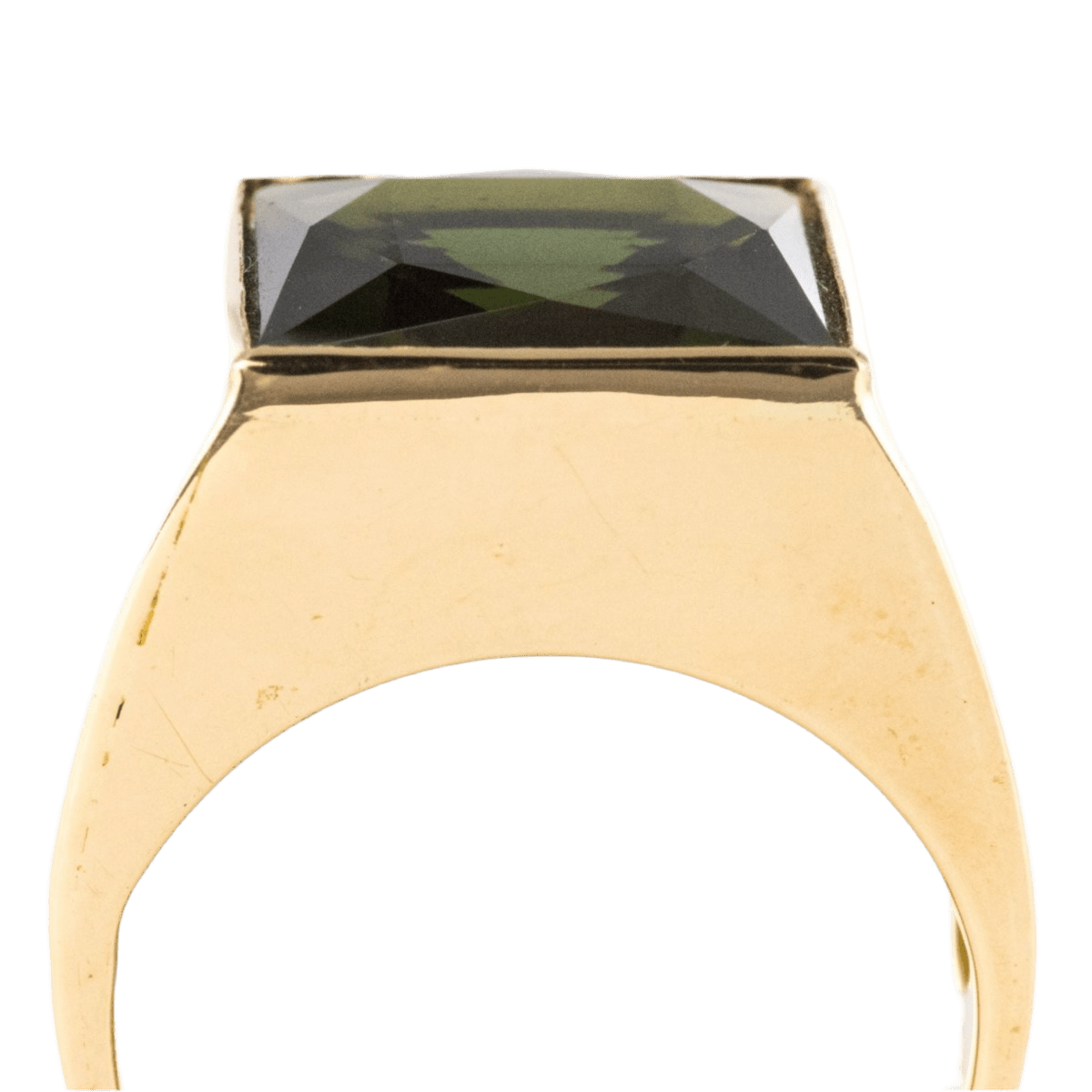 Bague Chevalière en or jaune et tourmaline - Castafiore