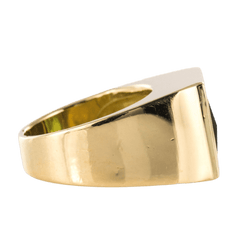 Bague Chevalière en or jaune et tourmaline - Castafiore