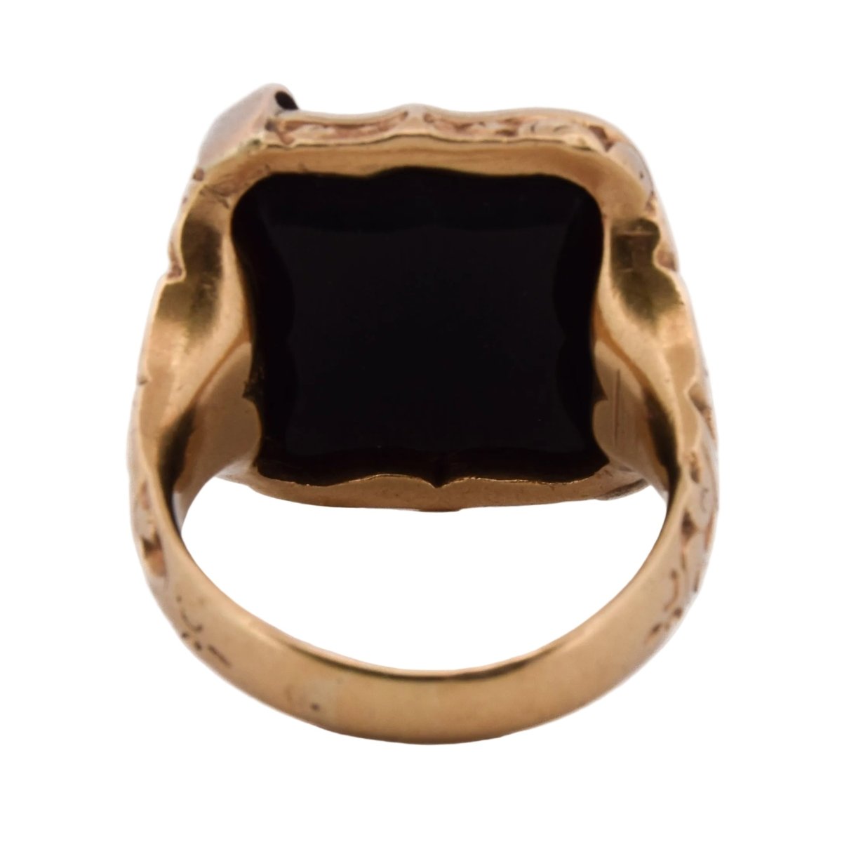 Bague Chevalière en or jaune, onyx et sardonyx - Castafiore