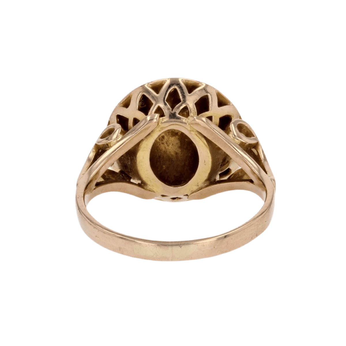 Bague Chevalière en or jaune, rubis et diamants - Castafiore