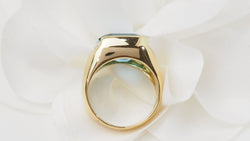 Bague Chevalière en or jaune, topaze et diamants - Castafiore