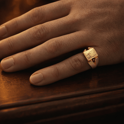 Bague Chevalière en or rose - Castafiore