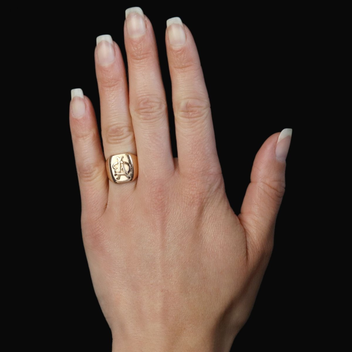 Bague chevalière en or rose - Castafiore