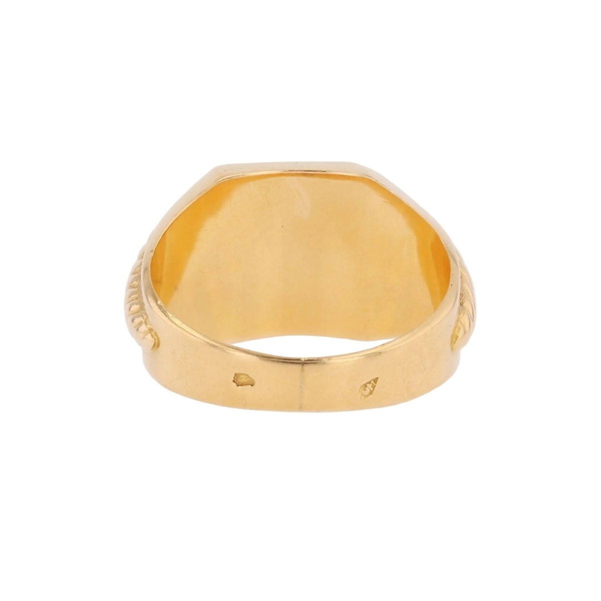 Initial signet ring rose gold