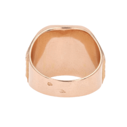 Bague Chevalière en or rose et agate - Castafiore