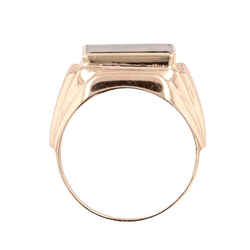 Bague Chevalière en or rose et agate - Castafiore