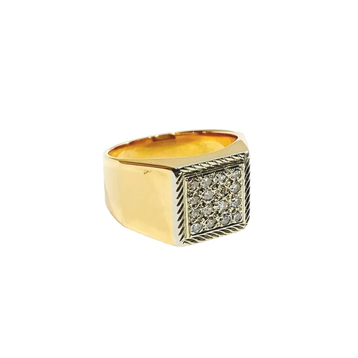 Bague Chevalière en or rose et diamants - Castafiore