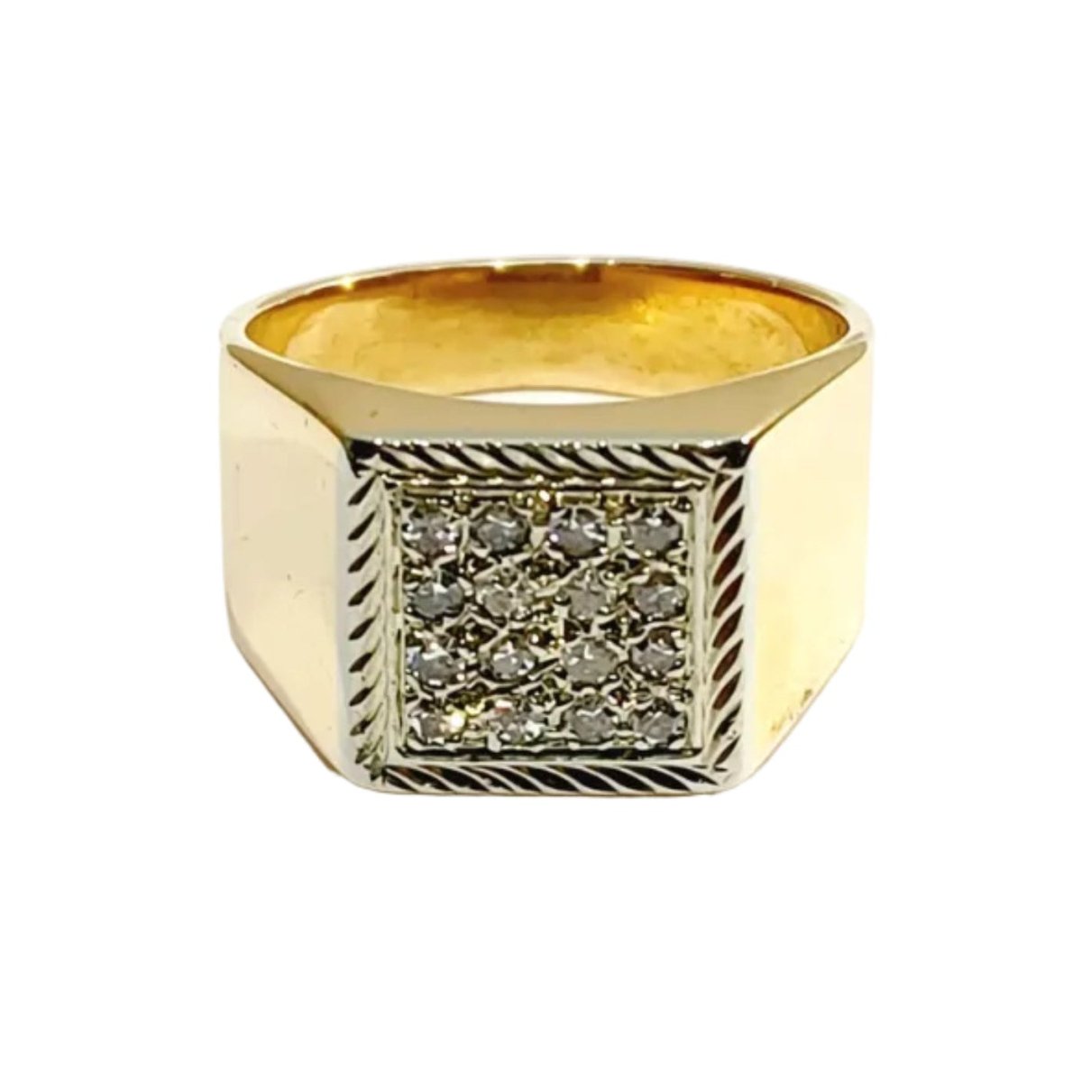 Bague Chevalière en or rose et diamants - Castafiore