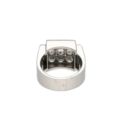 Bague Chevalière en platine et diamants - Castafiore