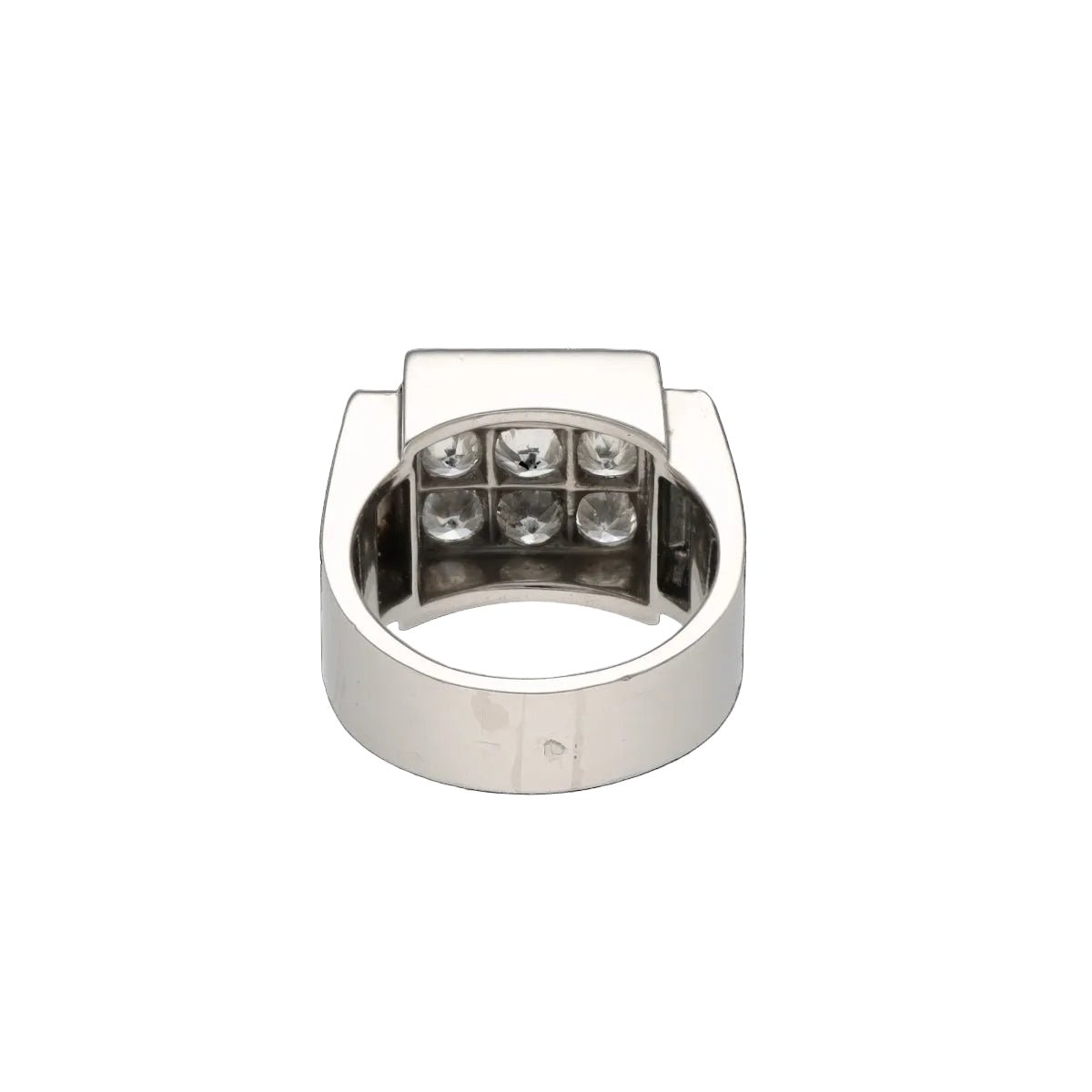 Bague Chevalière en platine et diamants - Castafiore