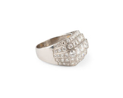 Bague Chevalière en platine et diamants - Castafiore
