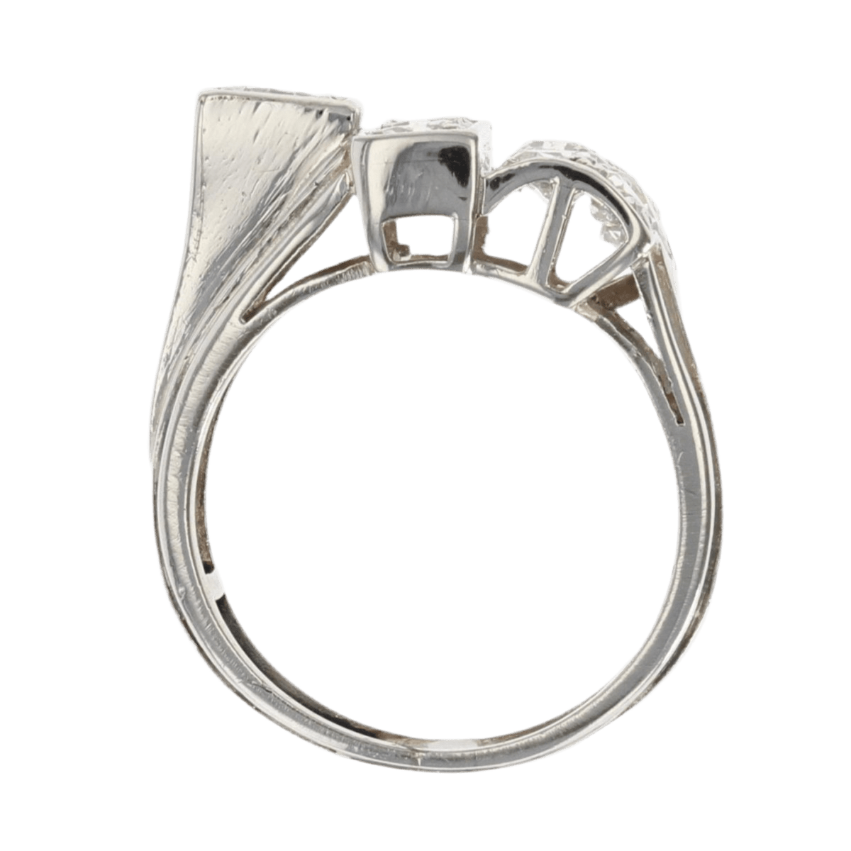 Bague Chevalière en platine et diamants - Castafiore