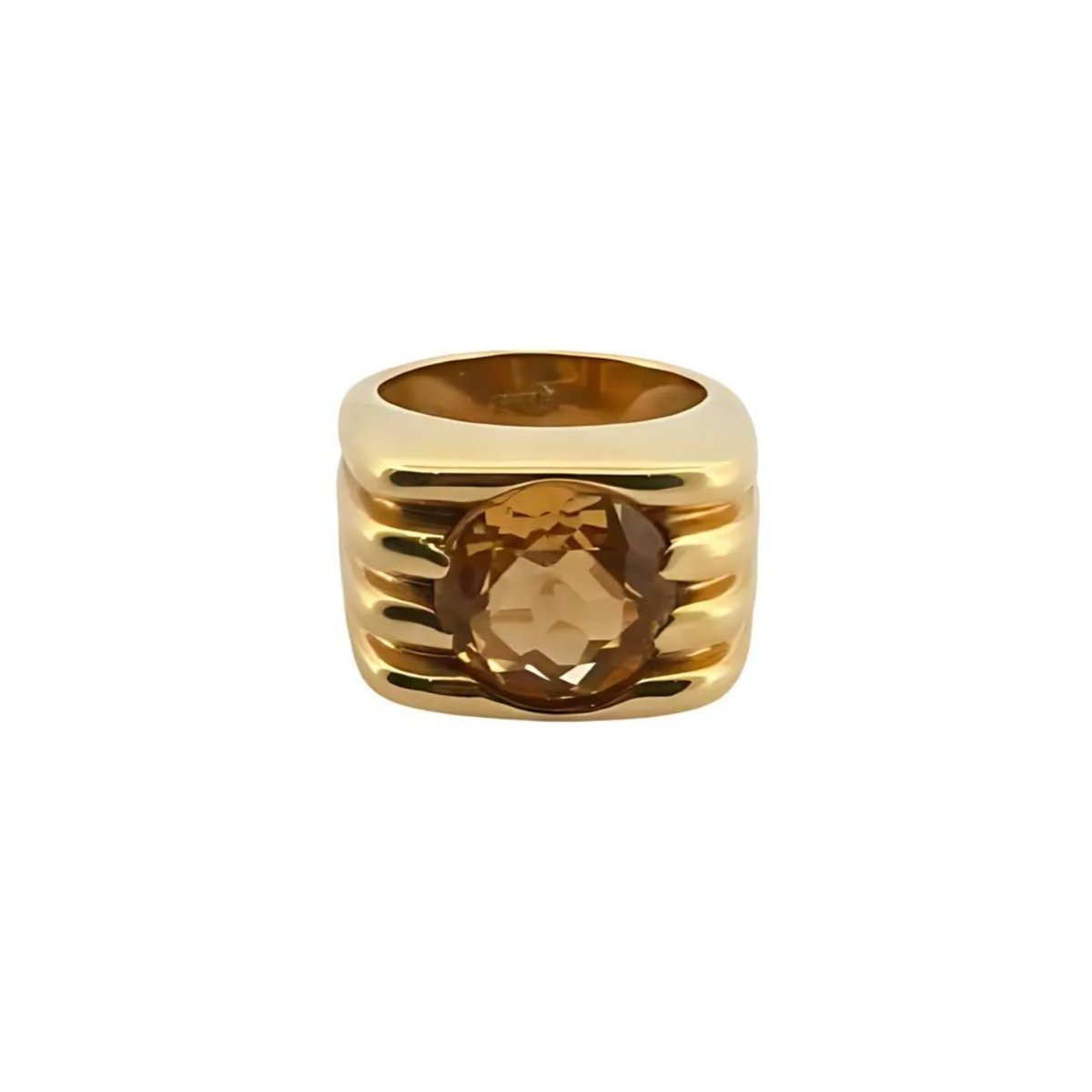 Bague Chevalière FRED en or jaune et citrine - Castafiore