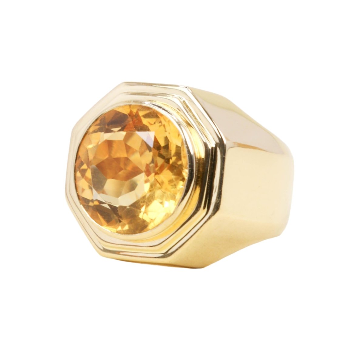 Bague Chevalière FRED en or jaune et citrine - Castafiore