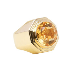 Bague Chevalière FRED en or jaune et citrine - Castafiore
