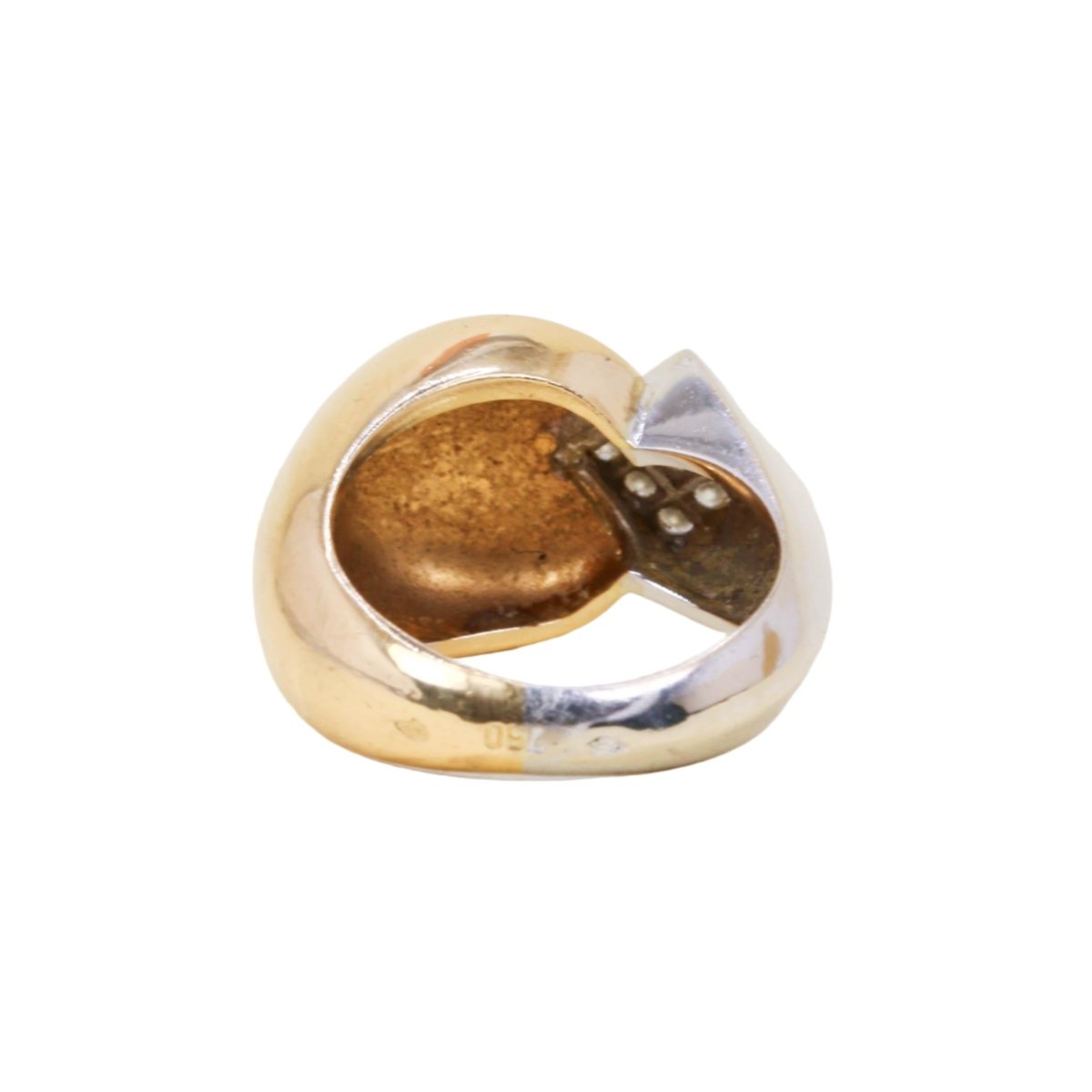 Bague Chevalière FRED en or jaune, or blanc et diamants - Castafiore