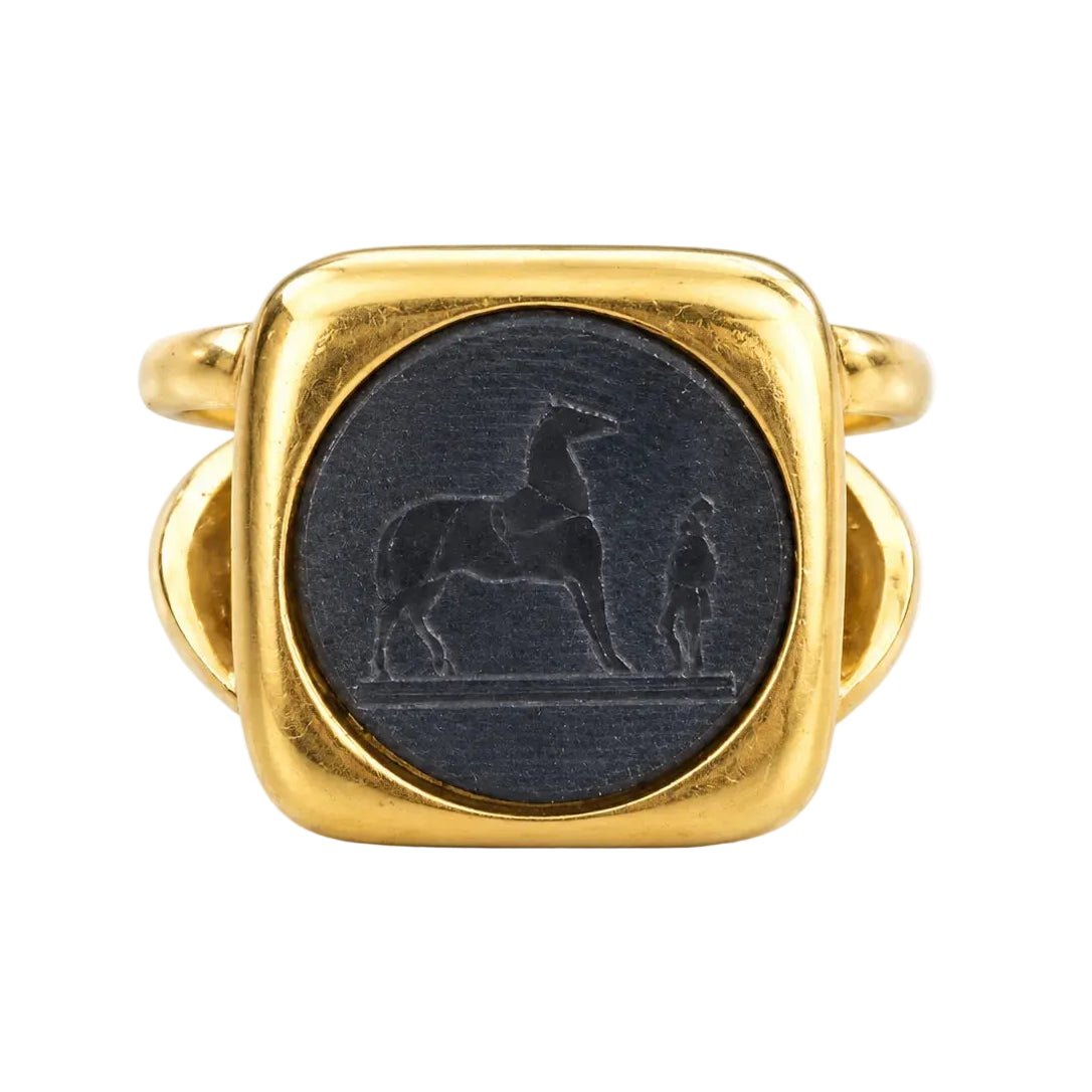 Bague Chevalière HERMÈS en métal doré - Castafiore