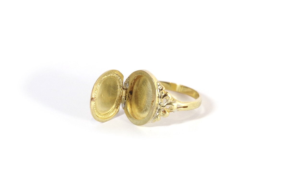 Bague Chevalière "I" en or jaune - Castafiore