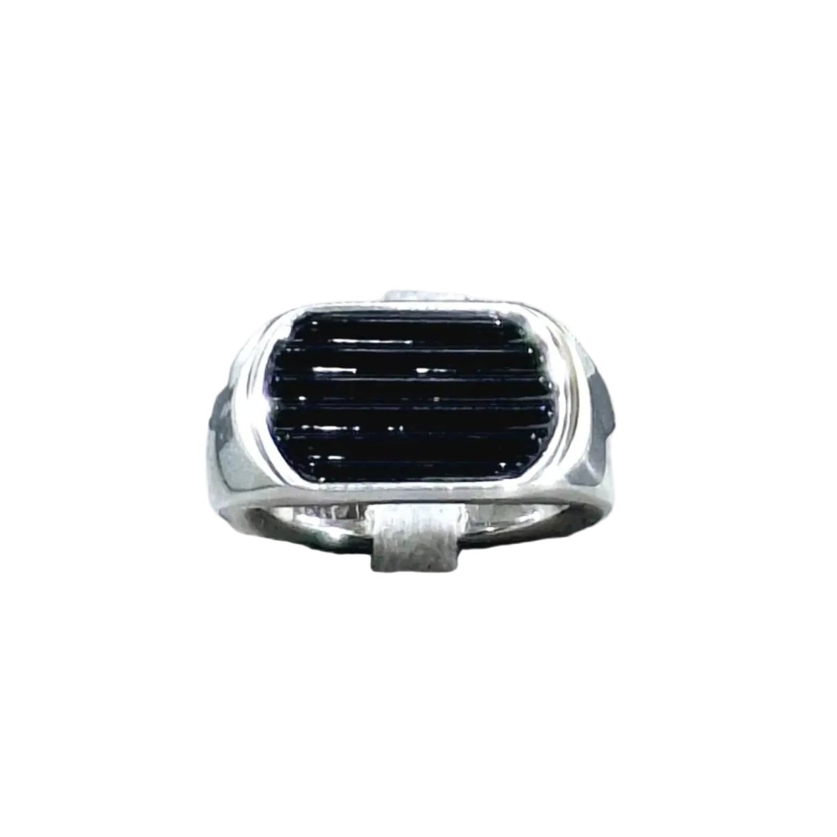 Bague Chevalière LALIQUE "L'homme Alpha" en argent et cristal - Castafiore