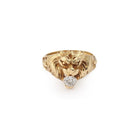 Bague Chevalière Lion Diamant 0.35 Carats Or Jaune 18 Carats - Castafiore