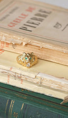 Bague chevalière Lion or jaune et diamant - Castafiore