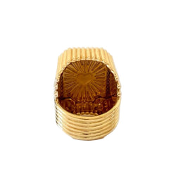 Bague Chevalière MARIE LICHTENBERG "Heart Mini Scap" en or jaune, émail et diamants - Castafiore