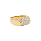 Bague chevalière or jaune diamants 0,4 ct - Castafiore