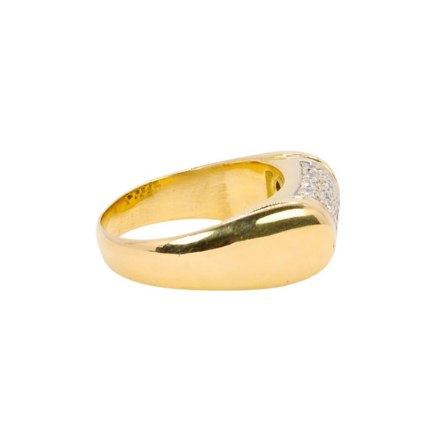 Bague chevalière or jaune diamants 0,4 ct - Castafiore