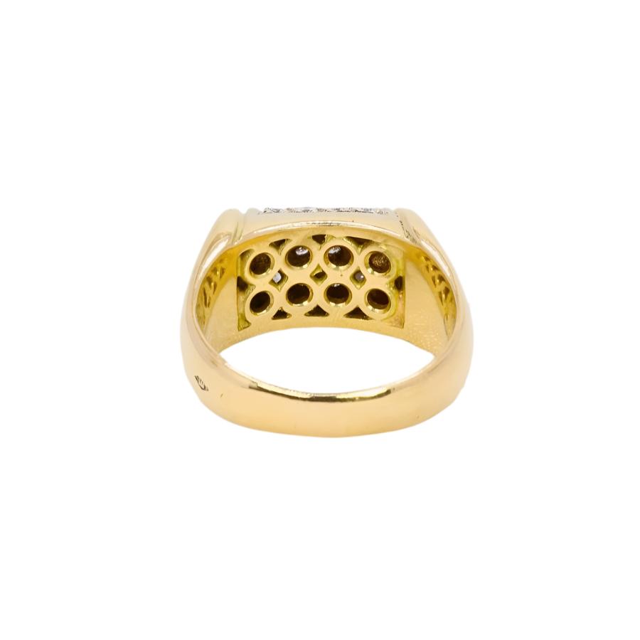 Bague chevalière or jaune diamants 0,4 ct - Castafiore