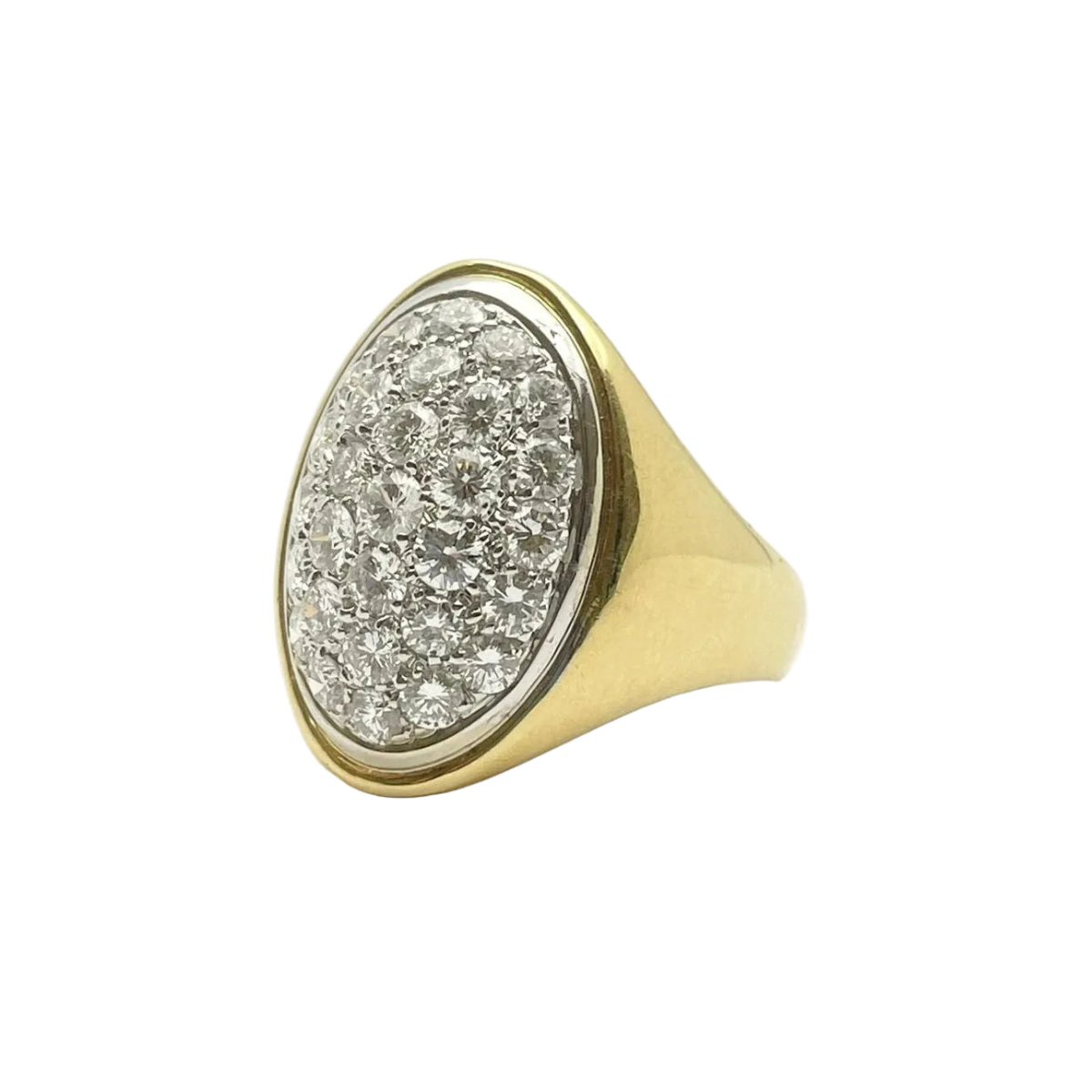 Bague Chevalière RAGGI en or jaune et diamants - Castafiore