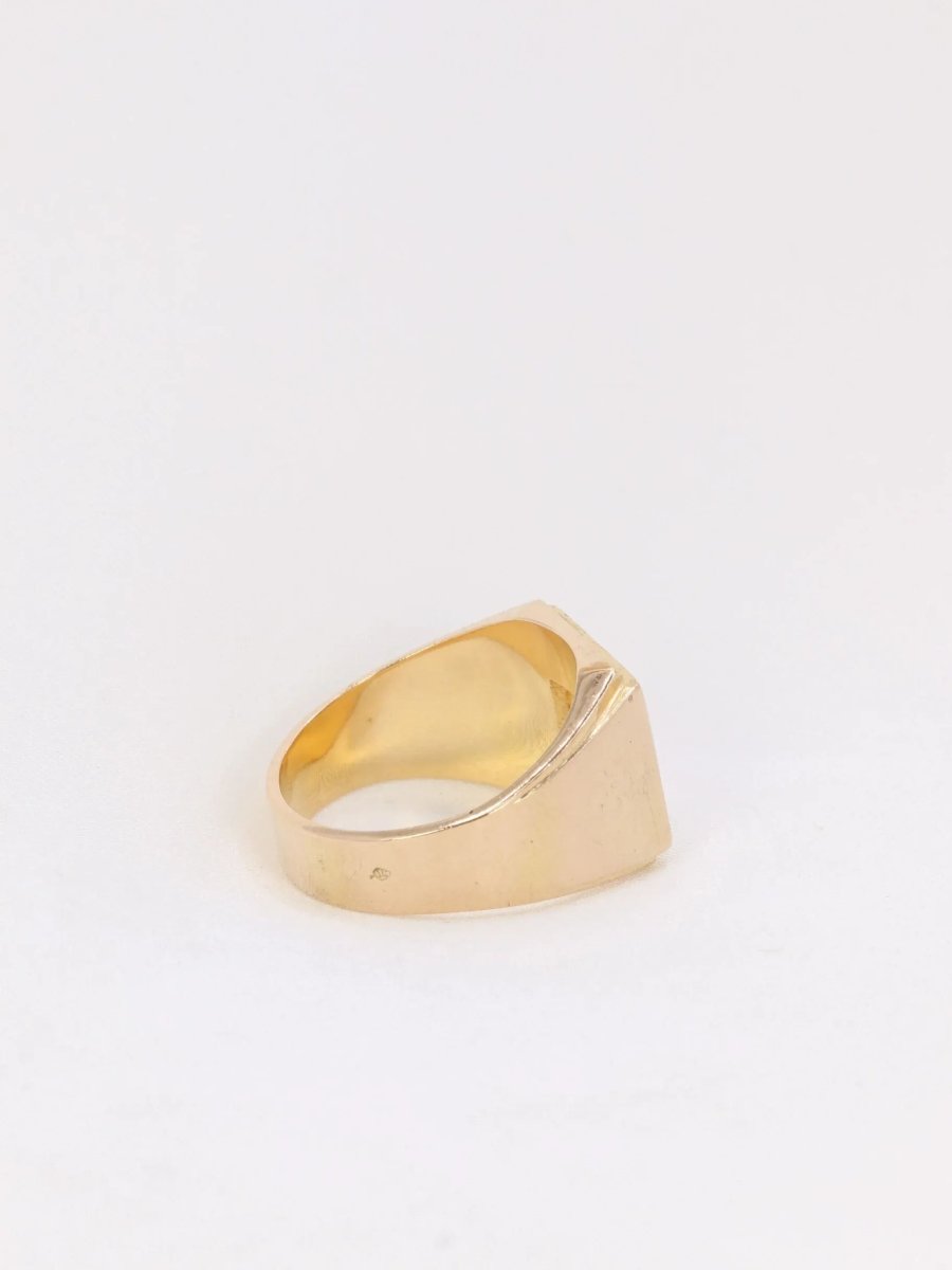Bague chevalière vintage en or et diamants - Castafiore