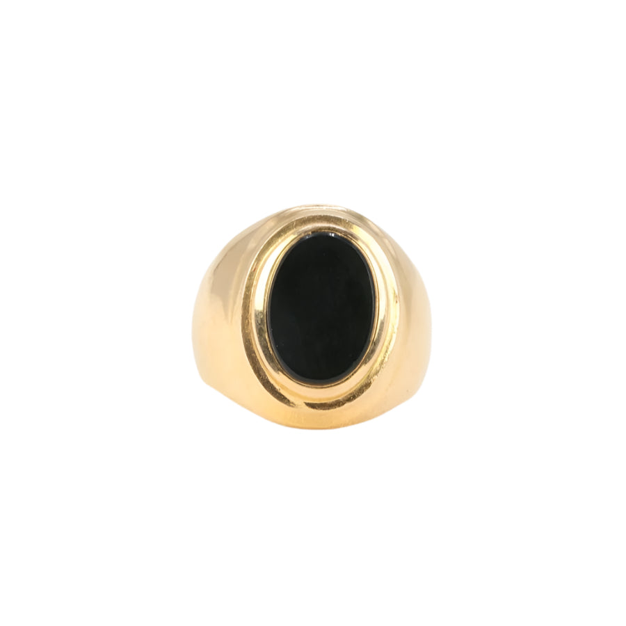 Bague Chevalière Vintage en Or et Onyx - Castafiore