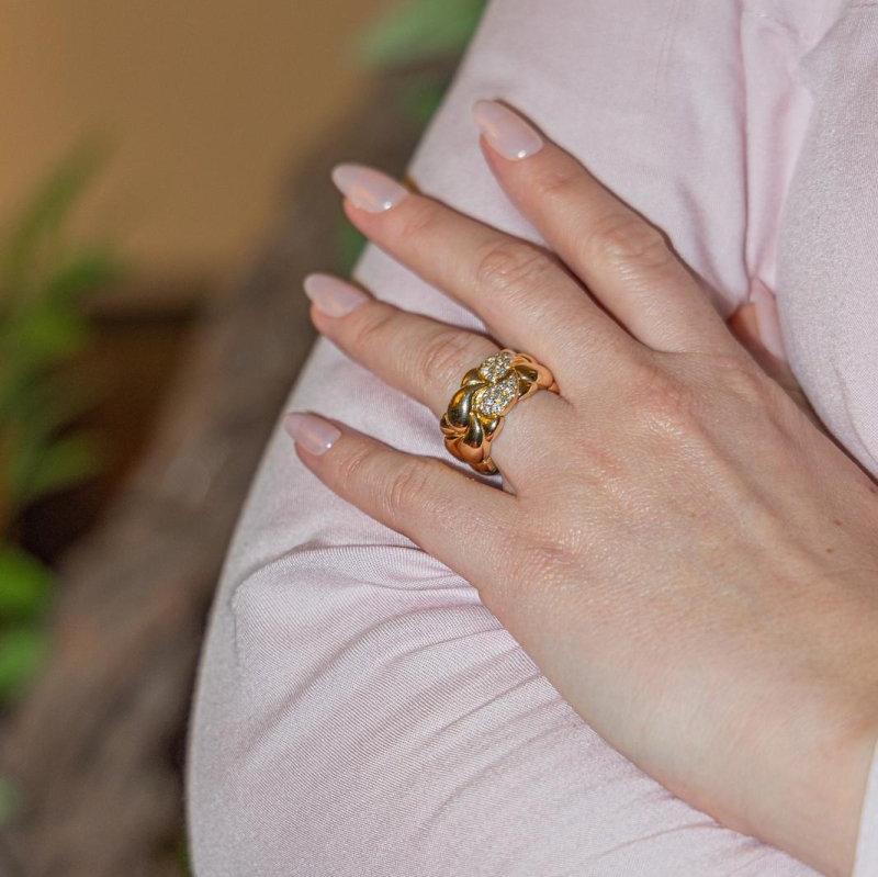 Bague CHOPARD "Casmir" en Or jaune et Diamant - Castafiore