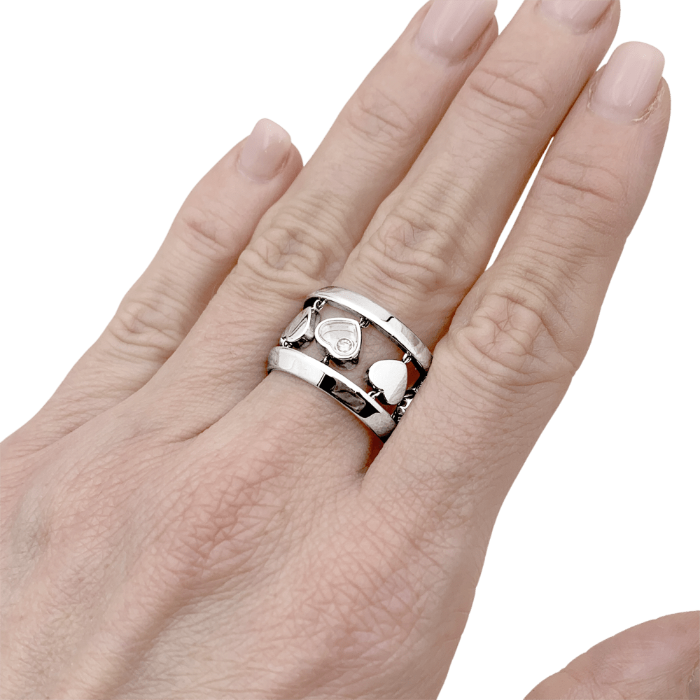 Bague CHOPARD "Happy Diamond Amore" en or blanc et diamant - Castafiore