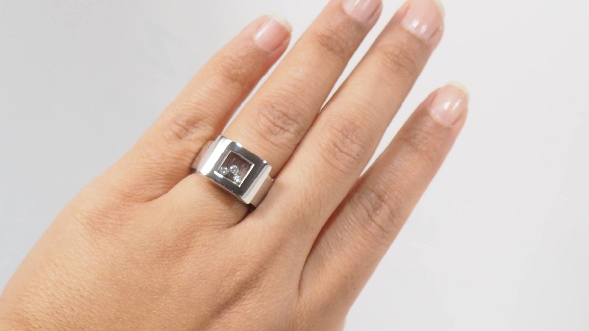 Bague Chopard Happy Diamonds en or blanc et diamants - Castafiore