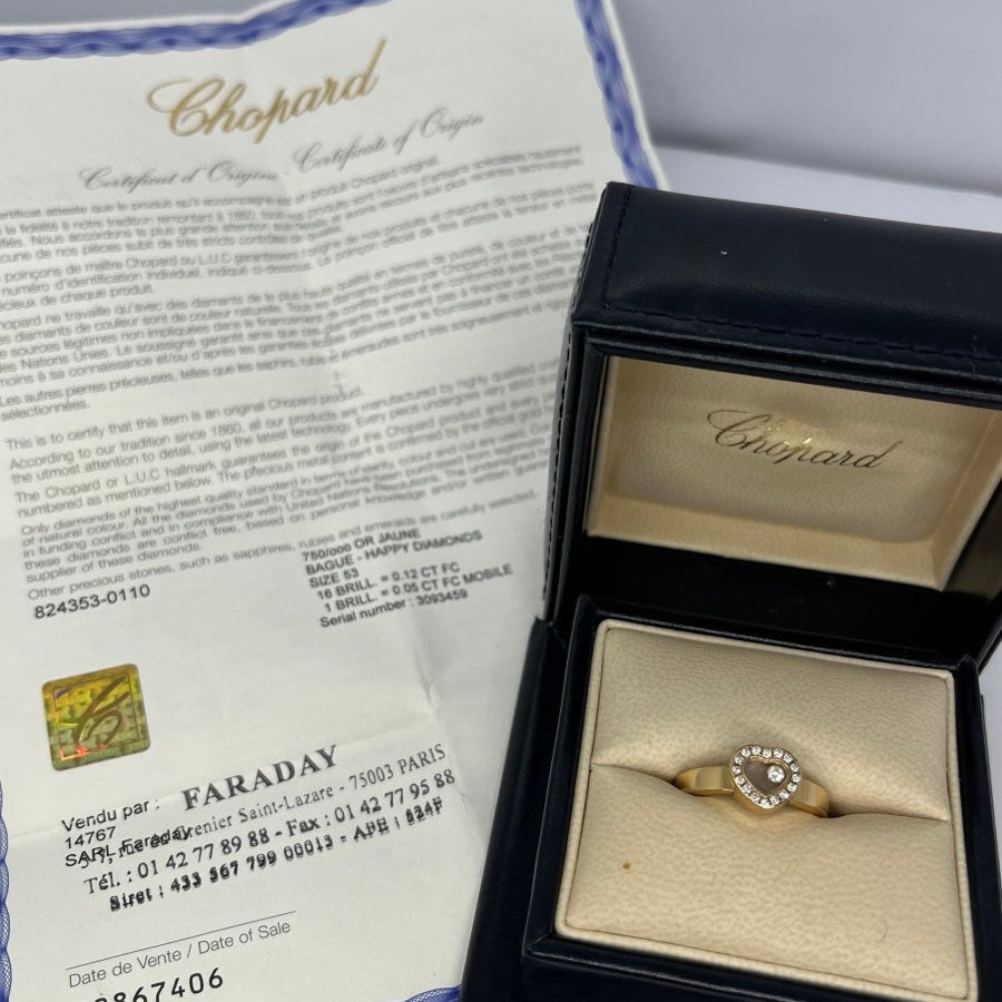 Bague CHOPARD Happy diamonds en or jaune et diamants - Castafiore