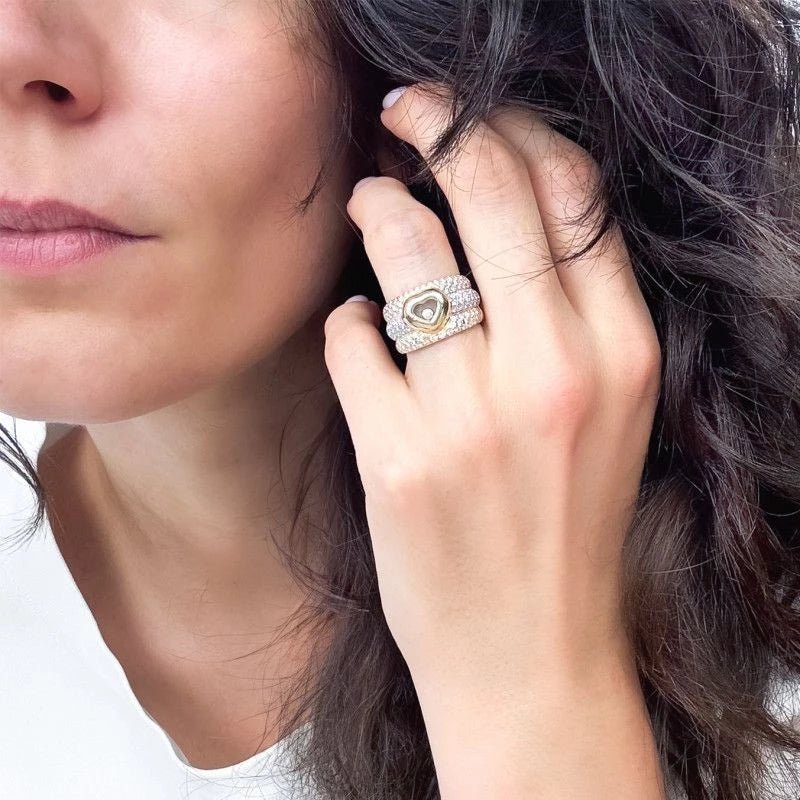 Bague CHOPARD Happy Diamonds en or jaune, or blanc, or rose et diamants