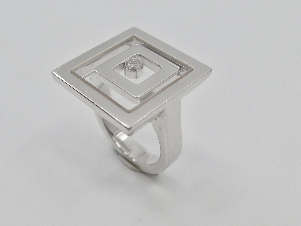 Bague CHOPARD, "Happy Spirit", en or gris et diamant - Castafiore