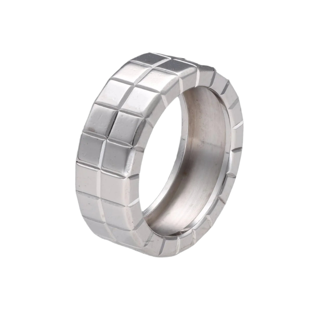 Bague Chopard "Ice Cube" Or Gris 18k . Taille 55. ref 82/3795. Boite d'origine. - Castafiore