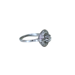 Bague Cible Art Deco Diamant Or Blanc et Platine - Castafiore