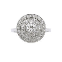 Bague Cible Art déco en platine et diamants - Castafiore