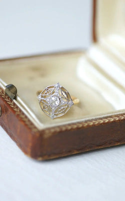 Bague cible diamant Belle Epoque - Castafiore