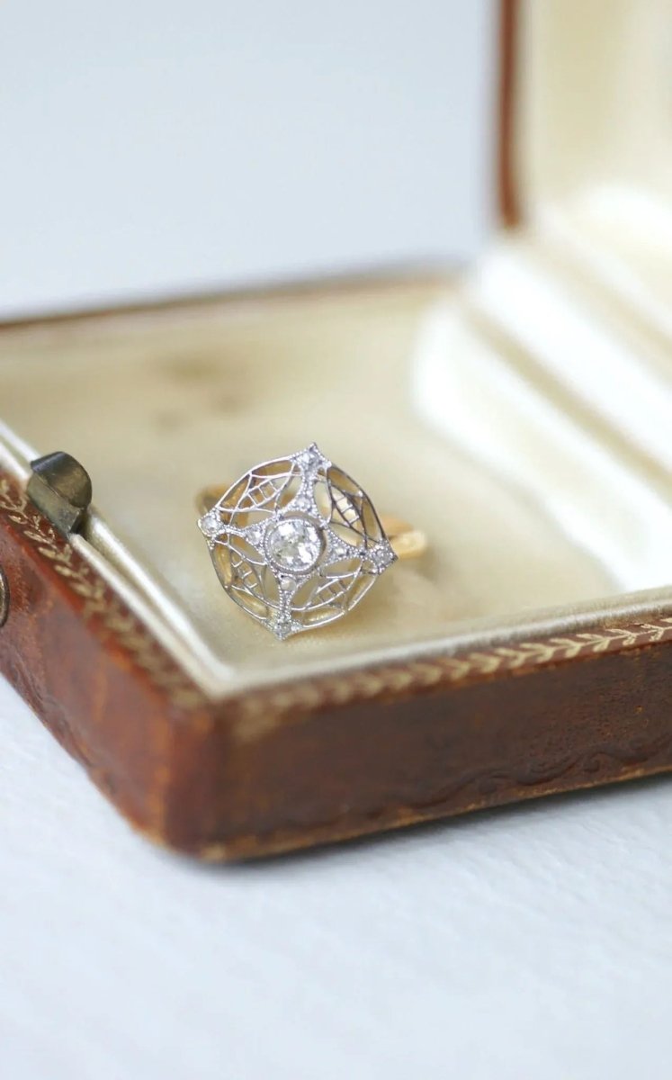 Bague cible diamant Belle Epoque - Castafiore