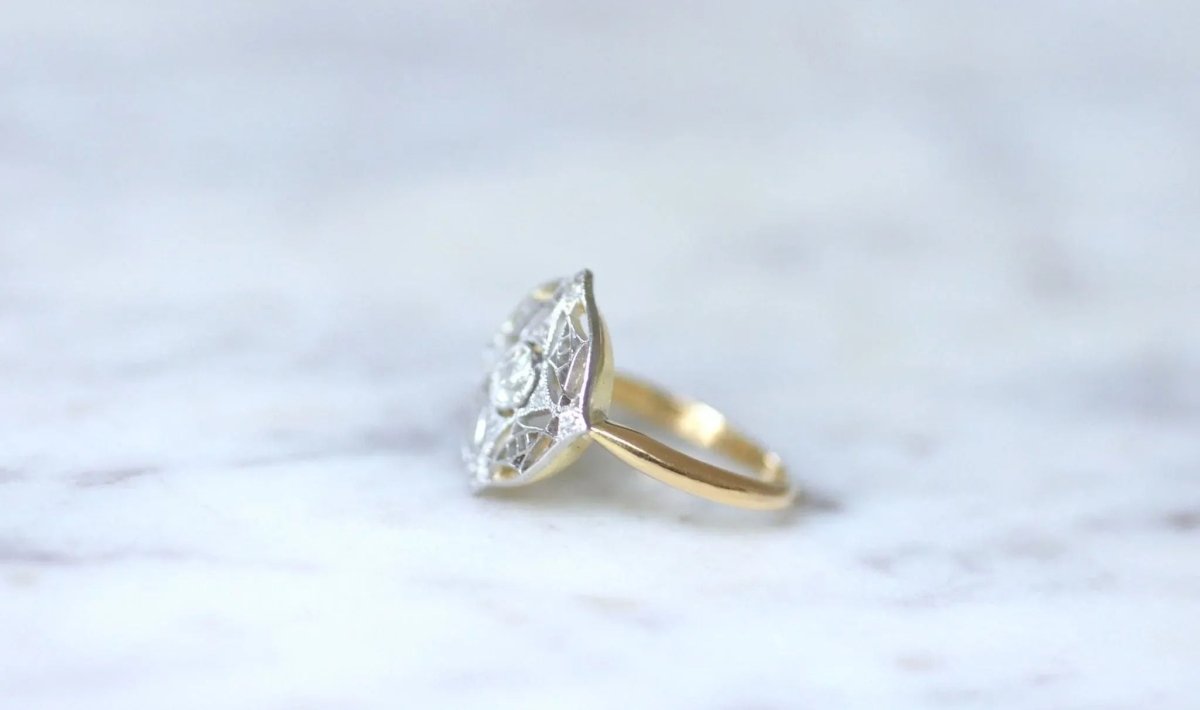 Bague cible diamant Belle Epoque - Castafiore