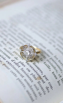 Bague cible diamant Belle Epoque - Castafiore
