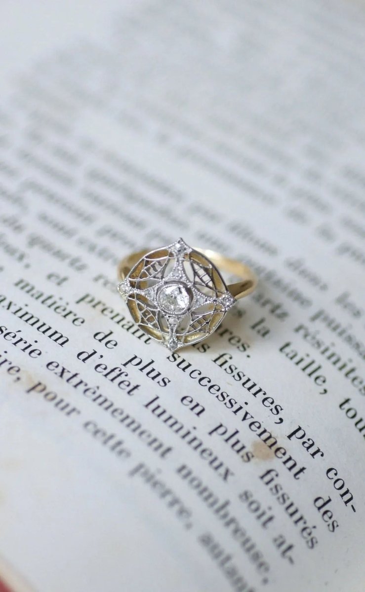 Bague cible diamant Belle Epoque - Castafiore
