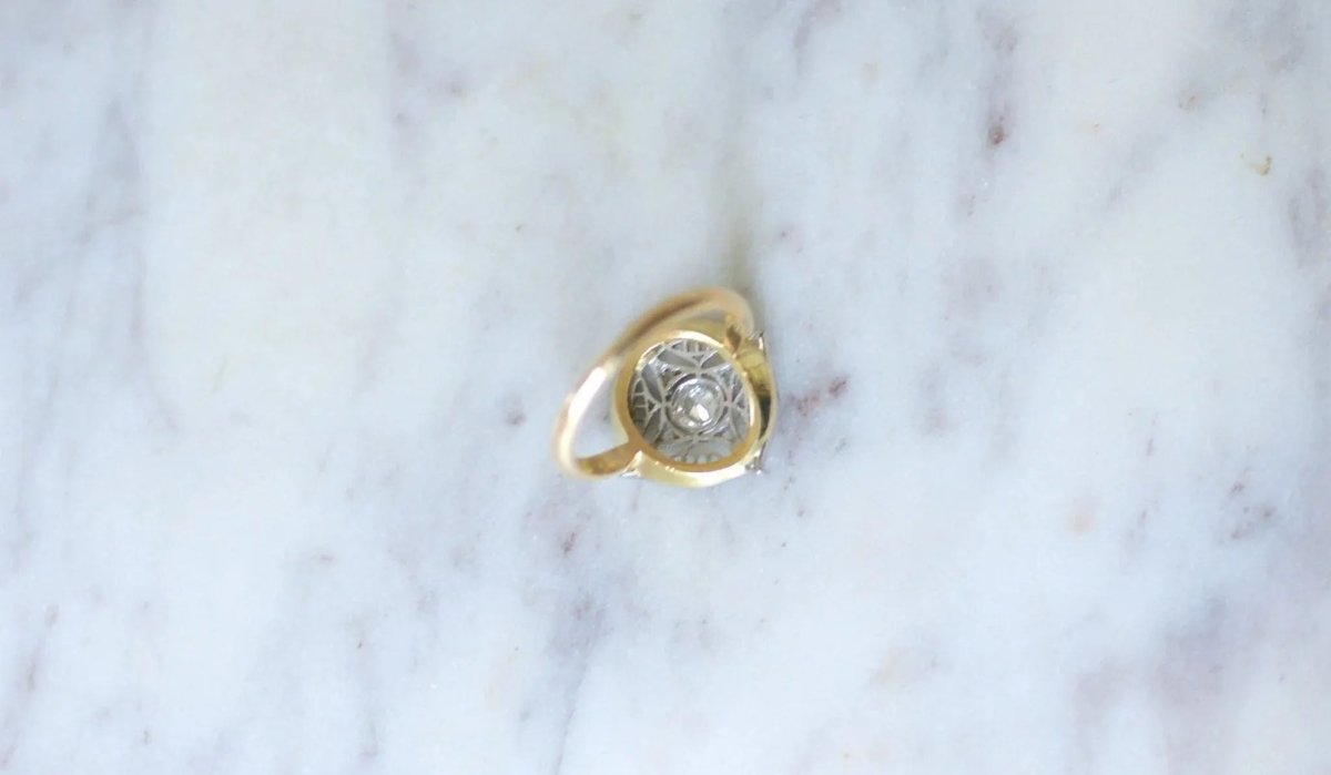 Bague cible diamant Belle Epoque - Castafiore