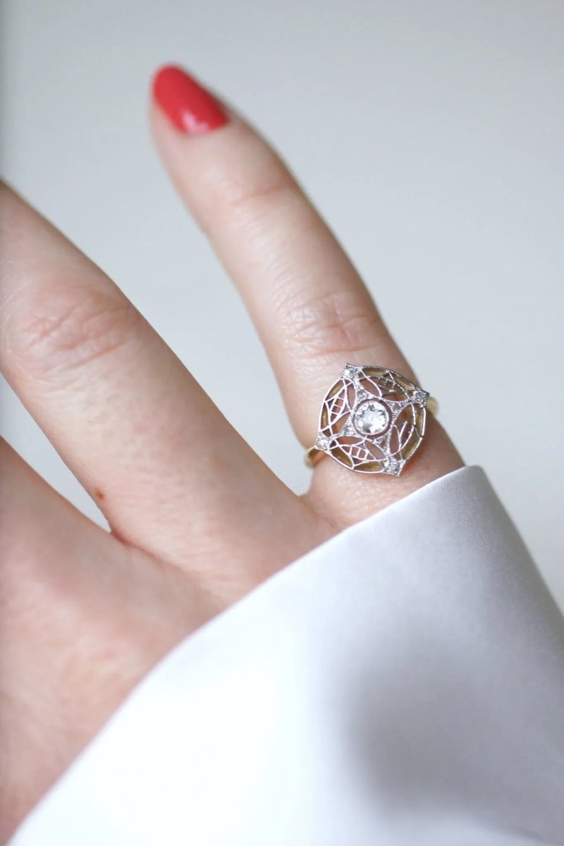 Bague cible diamant Belle Epoque - Castafiore