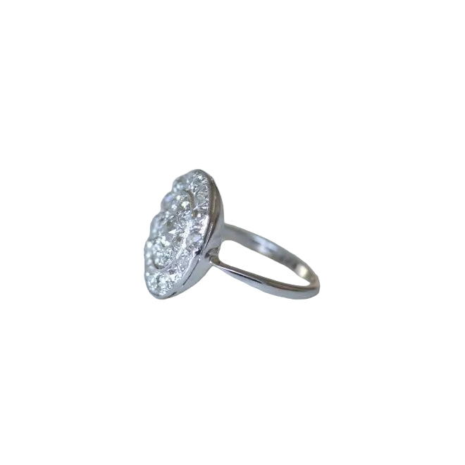 Bague Cible Ronde Art Deco Diamants 1,60 Cts - Castafiore