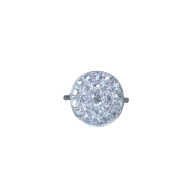 Bague Cible Ronde Art Deco Diamants 1,60 Cts - Castafiore